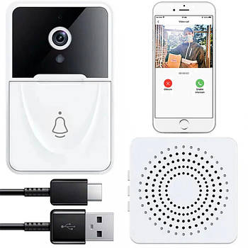 Бездротовий дверний дзвінок з відеокамерою та WiFi, Tuya Video Doorbell Home / Розумний відеодомофон в квартиру