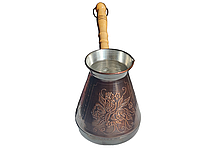 Турка джезва мідна чеканка Квіти 500 мл для приготування кави