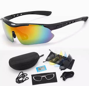 Окуляри поляризаційні (5 лінз) чорні Велоокуляри