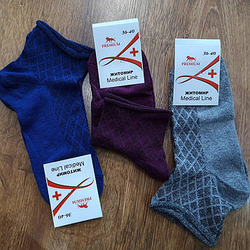 Жіночі шкарпетки без резинки,сітка "Medical Line" 36-40 / 12 пар