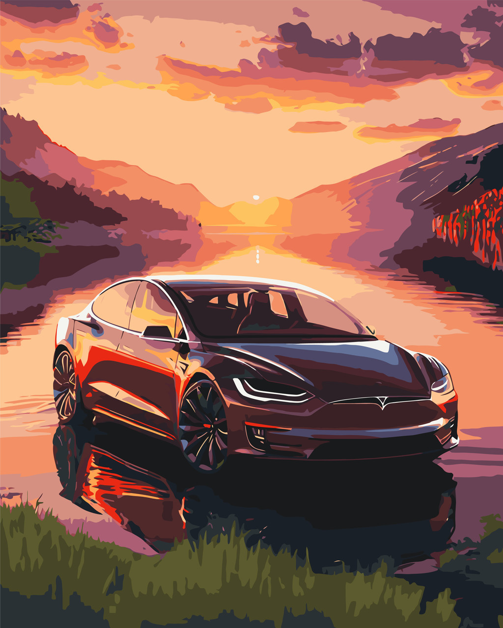 Картина за номерами Тесла (Tesla) 40*50 см Орігамі (LW3323)