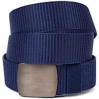 Надежный мужской ремень с металлической пряжкой из текстиля 20596 Vintage Синий mn
