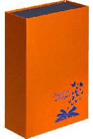Коробка подарункова «Метелики»: помаранчево-синя