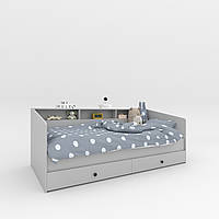 Детская кровать с ящиками Sleep well деревянное основание + ламели 800х2040х1000 мм Серая