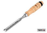 Стамеска напівкругла YATO : b= 14 мм, клинок- 125 мм, дерев'яна ручка- 112 мм [12/48] Купи И Tochka