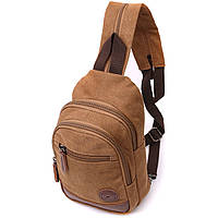 Оригинальная сумка для мужчин через плечо с уплотненной спинкой Vintagе 22177 Коричневый mn