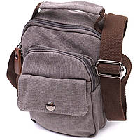 Небольшая мужская сумка из плотного текстиля Vintage 22217 Серый mn