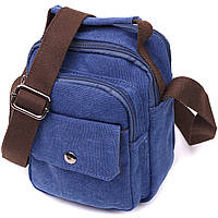 Удобная небольшая мужская сумка из плотного текстиля Vintage 22221 Синий mn