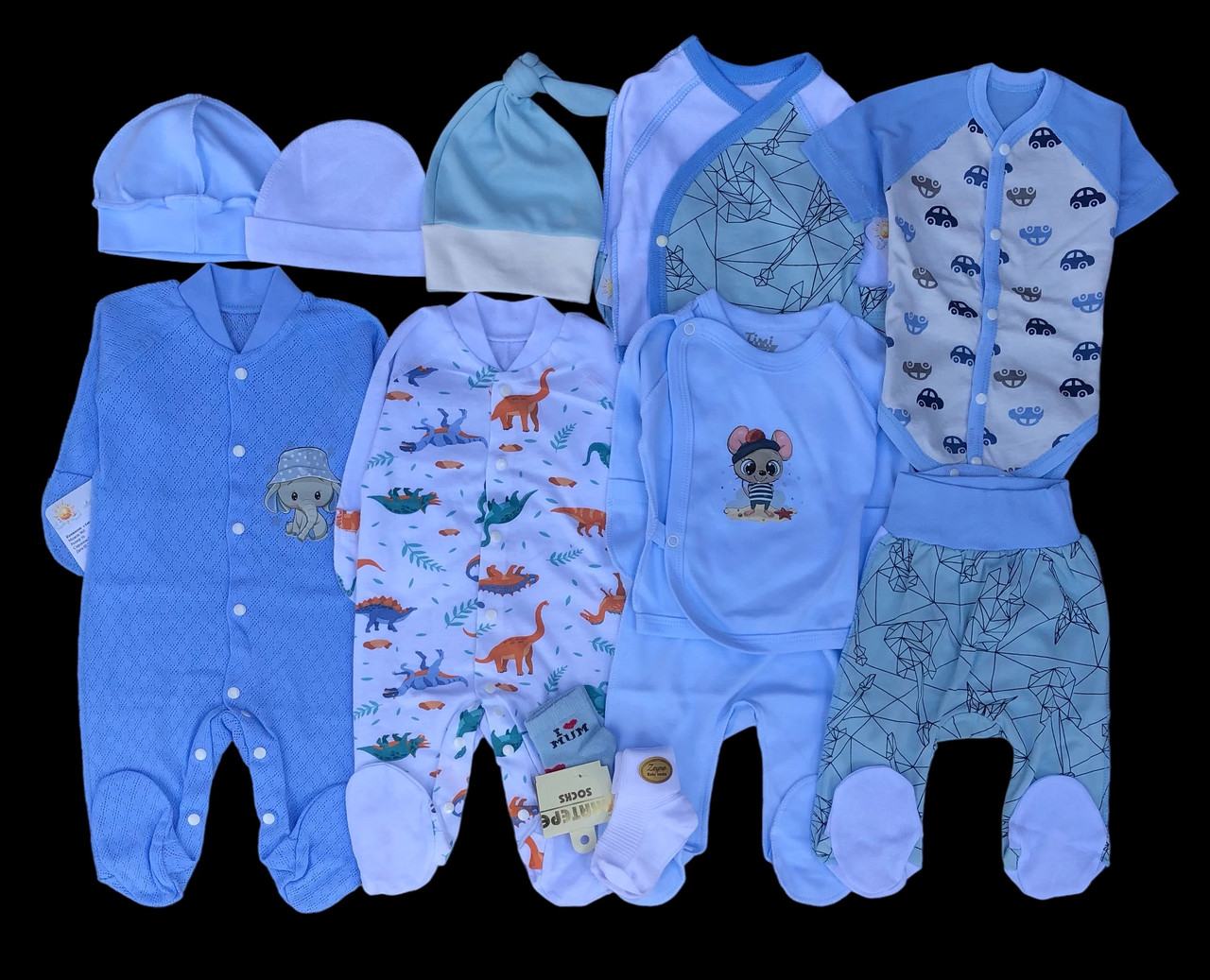 Гарний набір одягу для новонародженого хлопчика, якісний одяг для немовлят, літо, зріст 56 см, бавовна