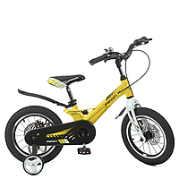 Велосипед детский PROF1 LMG14238 14 дюймов, желтый fn