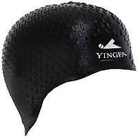 Шапочка для плавания на длинные волосы YINGFA C0061 цвет черный sp