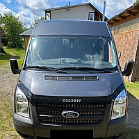 Дефлектор капота на Ford Transit 2007-2014 длинная VIP. Мухобойка на Форд Транзіт