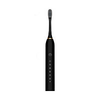 Ультразвуковая электрическая зубная щетка с 4 насадками Sonic Toothbrush X-3 Black