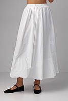 Длинная юбка А-силуэта с резинкой на талии - белый цвет, S (есть размеры) M mn