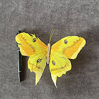 Декоративная Бабочка с перьев для желтая