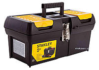 Ящик для інструменту STANLEY series 2000 : 2 органайзери, лоток, металeві замки, М= 410х200х185 мм. Купи И
