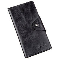 Бумажник мужской вертикальный из кожи алькор на кнопках SHVIGEL Черный 142291 Shopen Гаманець чоловічий