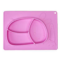 Силиконовая тарелка-коврик "Зайчик" MGZ-0119(Pink) 19х27 см fn