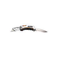 Нож монтажный Neo Tools складной, 2 наконечника, 5 трапециевидных лезвий в наборе, чехол (63-710)