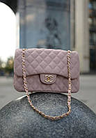 Рожева жіноча сумочка шанель кросбоді сумка Chanel 2.55 Pink Gold Chanel Еко шкіра Shopen