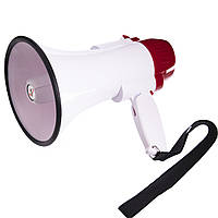 Громкоговоритель мегафон (рупор) Zelart HW-8R 15W белый-красный sp