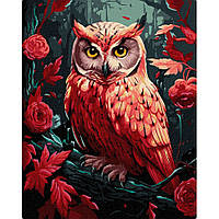 Картина по номерам "Красочная совушка с красками металлик" KHO6579 40х50 см fn