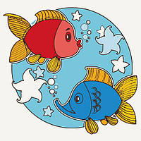 Картина по номерам "Цветные рыбки" 15036-AC 30х30 см Shopen Картина за номерами "Кольорові рибки" 15036-AC