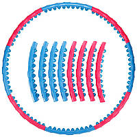 Обруч массажный Хула Хуп Zelart Hula Hoop SUPER WIDE 3002 8 секций розовый-голубой sp