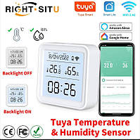 Термометр + гігрометр + нічник з підсвіткою Tuya Smart Life (Wi-Fi)