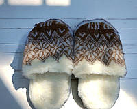KIY Тапочки з овчини Сніжинка 36-46 / женские и мужские домашние тапки, тапочки , всувки