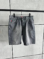 Стильные Мужские джинсовые шорты серые с карманами Shopen Стильні Чоловічі джинсові шорти сірі з кишенями
