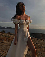 Идеальное базовое платье платье мидисамого универсального кроя Белый, S-M