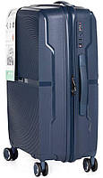 Середня пластикова валіза з полікарбонату 65L Horoso синій Shopen