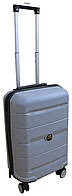 Пластиковый малый чемодан из полипропилена 40L My Polo серый Shopen Пластикова мала валіза з поліпропілену 40L