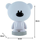 Світильник-нічник LED з акумулятором Bear, білий, фото 7