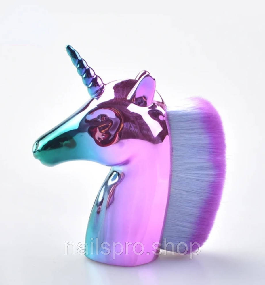 Щітка манікюрна для видалення пилу з нігтів Єдиноріг (фіолетовий), фото 1