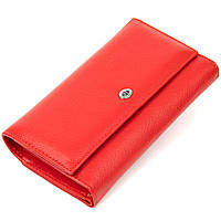 Вместительный кошелек для женщин ST Leather красный кошелек Shopen Місткий гаманець для жінок ST Leather