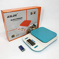 KIY Весы кухонные 109, 2 кг (0.1 г), термометр, электронные весы для продуктов. Цвет: голубой