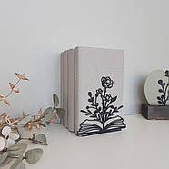 Упор для книг Glozis Bookflower (чорний), фото 7