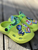 Дитячі крокси, зелені, динозаври, розмір 20