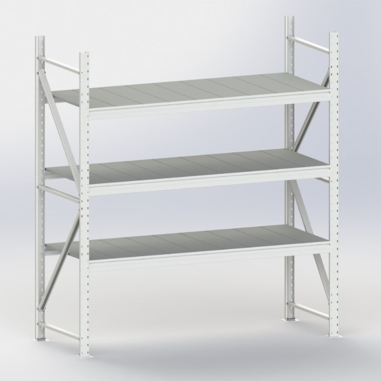 Стелаж 2500х1340х600мм 3полки металевий полочний навантаження на полицю до 900кг