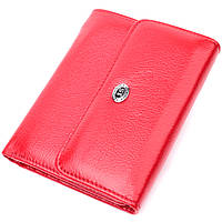 Женский кошелек с монетницей из натуральной кожи ST Leather Красный Shopen Жіночий гаманець із монетницею із
