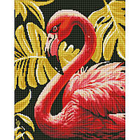 Алмазная мозаика "Утонченный фламинго" с АВ стразами AMO7840 40х50см fn