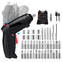 Аккумуляторный шуруповерт с насадками трансформер 48 предметов в кейсе / Аккумуляторная отвертка для дома