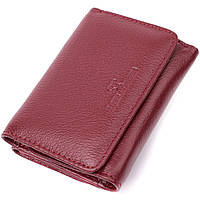 Кожаный кошелек для женщин ST Leather Бордовый Shopen Шкіряний цікавий гаманець для жінок ST Leather Бордовий