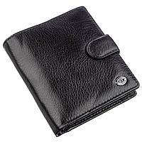 Небольшой кожаный кошелек мужской ST Leather Черный Shopen Невеликий шкіряний гаманець чоловічий ST Leather