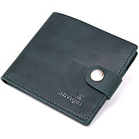 Винтажный кошелек мужской кожаный портмоне Shvigel Зеленый Shopen Вінтажний гаманець чоловічий шкіряний