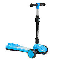 Самокат триколісний з колесами, що світяться та димом Best Scooter Блакитний