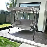Садова гойдалка IdealGarden MAS-4003A 3-х місна СВІТЛО СІРА Качеля, фото 2