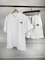 Мужской белый летний комплект шорты и футболка The North Face Shopen Чоловічий білий літній комплект шорти та